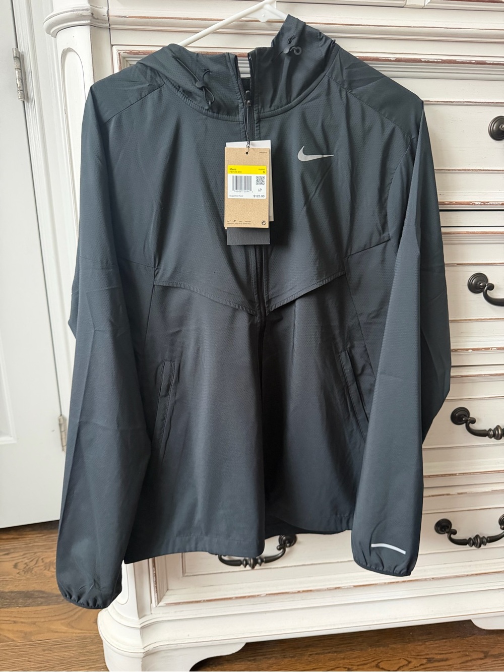 Nike Black Lightweight Hooded Jacket with Reflective Swoosh